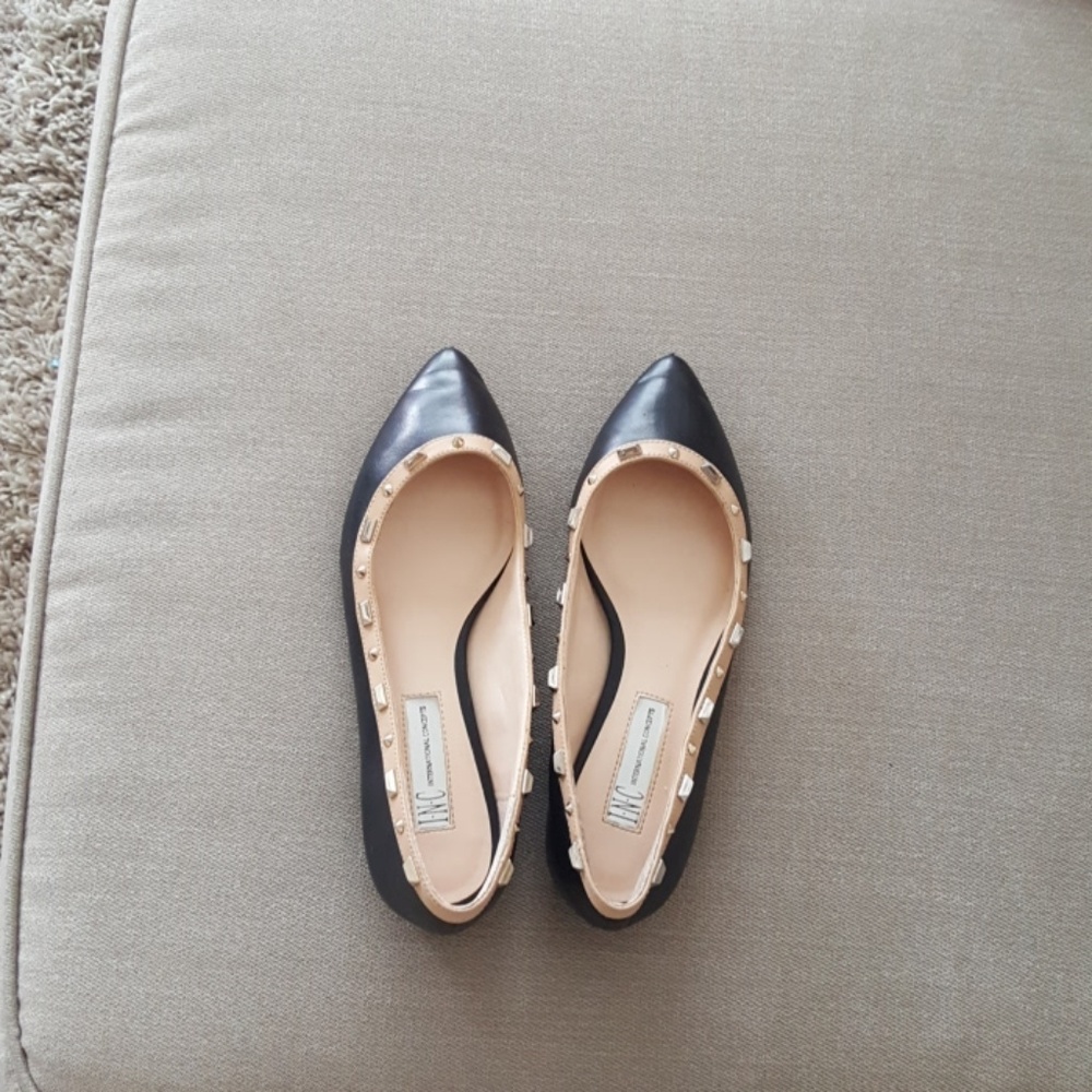 INC International Concepts Black Studded Flats